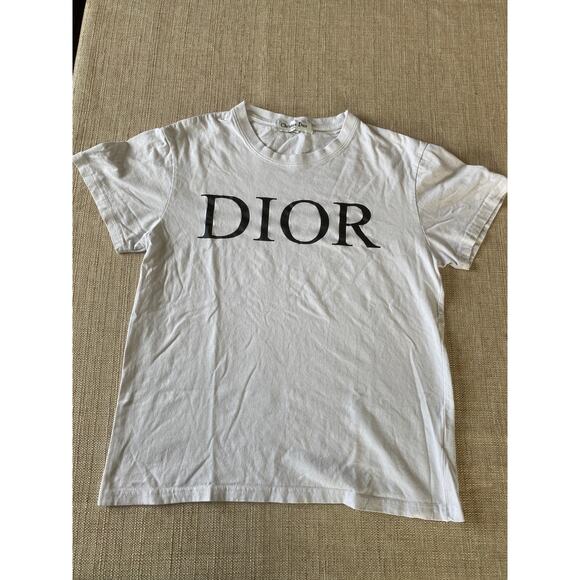 DIOR logo  White T Shirt Cotton M - Picture 1 of 6